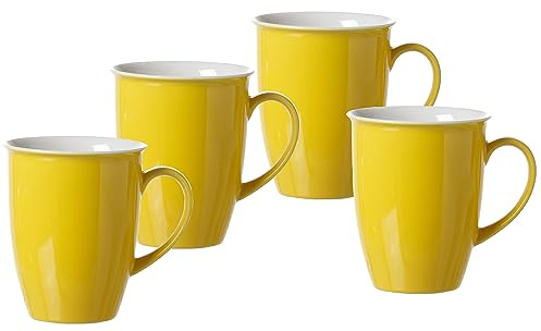 Ritzenhoff & Breker Juego de 4 tazas de café Doppio, color amarillo