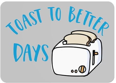 Set da tavola con fondo in sughero, colore: grigio, toast to better days pun food breakfast toast morning, grande, 39,5 x 28,5 cm