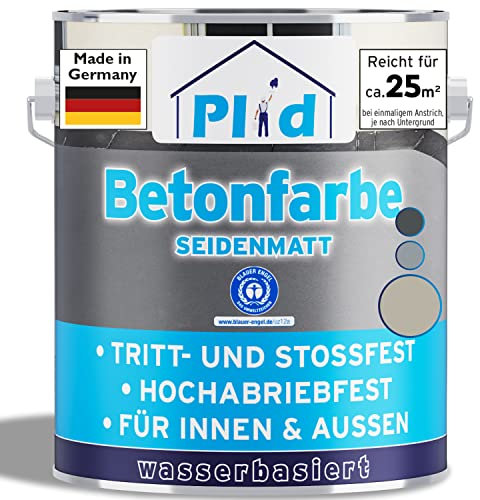 Plid® Vernice per calcestruzzo per interni ed esterni, resistente al gelo, grigio ciottolo, 2,5 l, rivestimento per pavimenti in plastica liquida, per cemento, muratura e legno, made in Germany