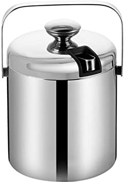 GLigeT Eiseimer Eile Eimer - Eile Eimer for Partys, doppelwand Edelstahl isolierter Eisschumpfer mit Deckelzange Griff Eiskübel