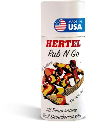 Hertel Ski Wax Rub N Go All Temperature Ski & Snowboard Wax - Easy Apply, Long Lasting, All Weather Conditions (70g)