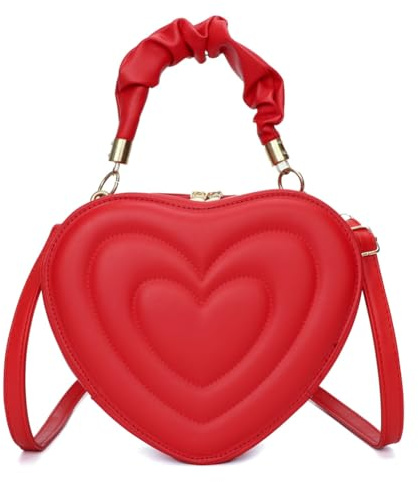 Kexpery Damen-Clutch in Herzform, große Kapazität, Umhängetasche, niedlich, PU, lässig, Crossbody-Tasche mit Riemen, für Shopping, Arbeit, täglichen Gebrauch, Tragetasche
