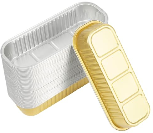 50PCS Classic Aluminium Disposable Rectangular Baking Bowls Pie Plate Foil for Air Fryers Baking Cooking Storage Roasting