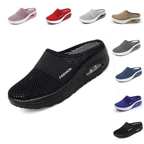 Dinint Diabetiska ortopediska promenadskor dam slip-on luft slip-on promenadskor damsandaler