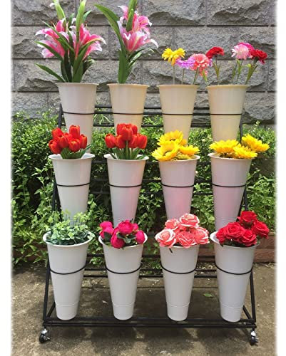 Rustikaler Pflanzenständer, Metall-Blumentopfhalter, 12 Blumeneimer, Blumenregale, Abgestuftes Eck-Pflanzgefäß-Regal Für Die Pflanzenpräsentation Im Blumenladen Im Freien, Garten, Balkon, Terrasse, M