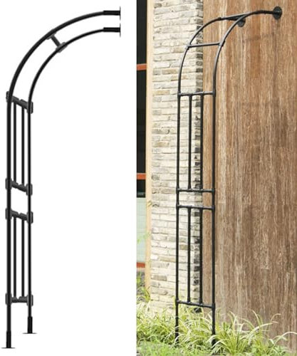 Halbseitiger Gartenbogen, robuster Gartenlaube, Stahlrahmen, Gartenbogen, Halbbogen für Kletterpflanzen, Rosen