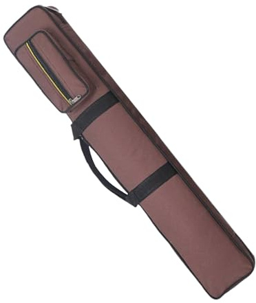 Dickly 8 löcher Harter Pool-Queue-Koffer, Billard-Queue-Koffer, Vintage-Stil, große Taschen, 1 komplette 2-teilige Stangen-Tragetasche, Kaffee