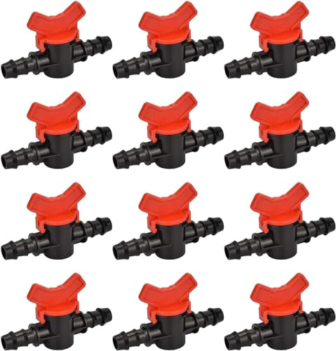 Valve de contrôle en plastique, connecteur de tuyau d'arrosage d'arrosage, vanne de commutation d'irrigation goutte à goutte pour tuyau d'eau de 16mm, 12 pièces