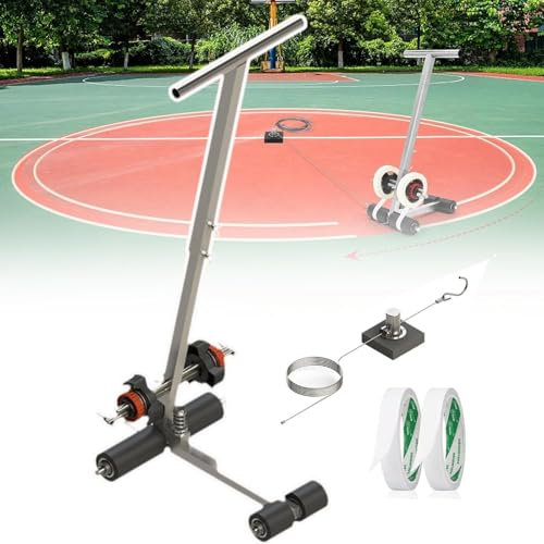 Spielfeldmarkierungsmaschine | Parkplatz-Markierungsmaschine | Spielfeldmarkierungsmaschinen-45Cm/55-80Cm HöHe| Bodenfarbband-Applikator,Klebebandklebemaschine+Kreiszeichenset + 2 BäNder ,B