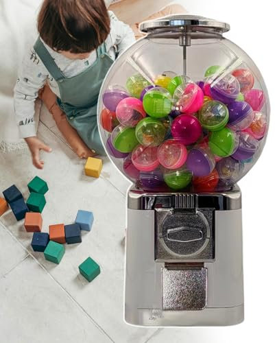 pealiritansemen Distributore di Caramelle, Giocattolo A Capsule da 3,2-3,5 Cm di Diametro Candy Gumball Machine, Gumball Bank di Grande capacità, Attrezzatura per La Distribuzione di Caramelle,White