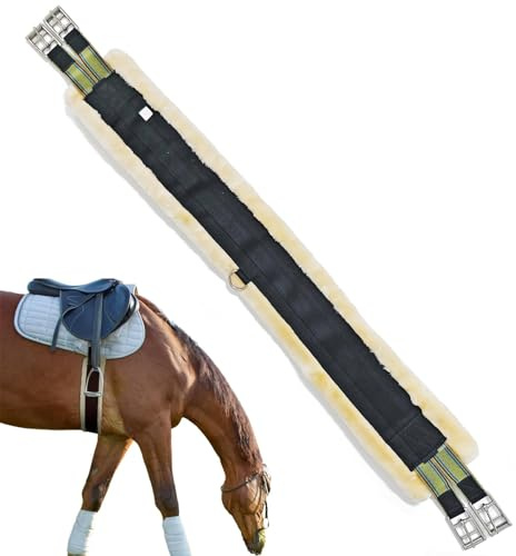 Generisch -Fleece-Gurt, englischer Fleece-Gurt, Cinch-Fleece-elastischer englischer Gurt aus Edelstahl, Atmungsaktives Westernsattel-Zubehör, robuster Pferdegurt für das Training