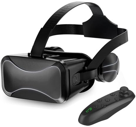 Casque de réalité virtuelle – Lunettes VR avec contrôleur, lunettes immersives | Lunettes de réalité virtuelle légères et réglables pour adolescents, adultes, jeux