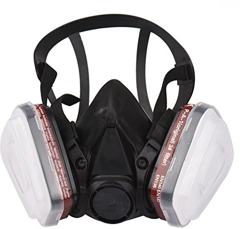 ACAGALA Maschera respiratoria riutilizzabile 6200, maschera a gas, protezione respiratoria, per verniciare, vapore organico, saldatura, lucidatura, lavorazione del legno e altre protezione del lavoro