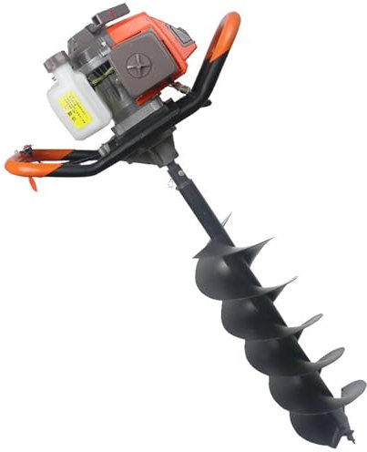 Tousiyra 68CC Ahoyadora Gasolina, 2 Tiempos 3.6KW Taladro De Tierra, Taladro De Gasolina con Sistema De Refrigeración por Aire, 1 Auger 200mm Potencia del Motor: 3,6 KW/8800R/MIN