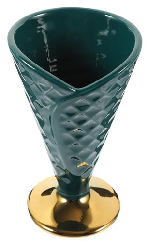 Ciieeo 1 Pc copa de helado alta vasitos para postres Tazón de postre de cerámica Taza de jugo de frutas taza de helado de cerámica taza de bebidas taza de ceramica copa de coctel Green