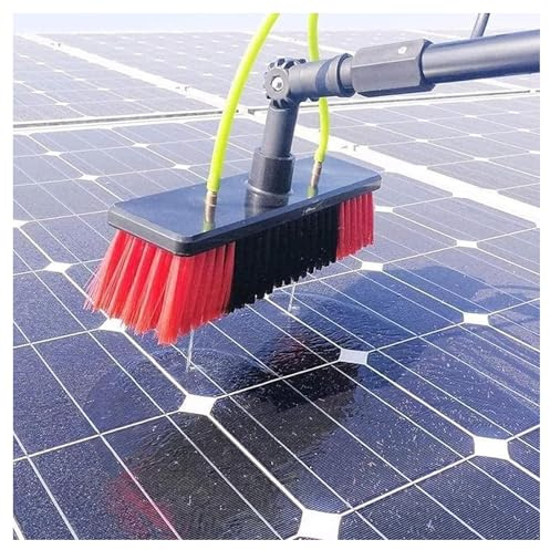 Perche Telescopique Toiture pour Panneaux Solaires Brosse Telescopique de Nettoyage, 3-12m Toits et Vérandas Balai Télescopique Nettoyage Plafond- avec Raccord d’Eau(Size:10m/32.8ft)