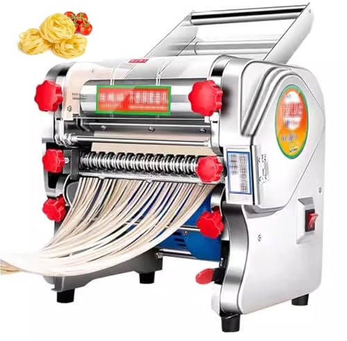 Stainless Electric Pasta Maker, Automatic Noodle Machine, Skin Thickness 0.1-20mm,900W Pure Copper Motor,Noodles, Dumplings, Mantou，for Home Restaurant Commercial(220)