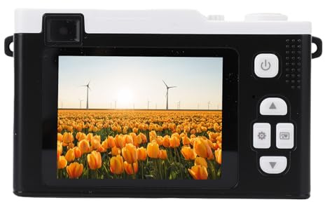 Fotocamera Digitale a Doppia Lente da 48 MP, Fotocamera Wifi Compatta Zoom Ottica 15x, Fotocamera CCD Portatile con Flash LED, per Studenti, Principianti, Vlogging, Fotografia