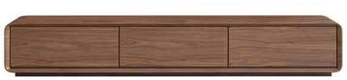 Meuble TV en bois massif avec tiroir et armoire de rangement - Meuble TV moderne en noyer pour salon, chambre à coucher et centre de divertissement (180 x 40 x 25 cm)