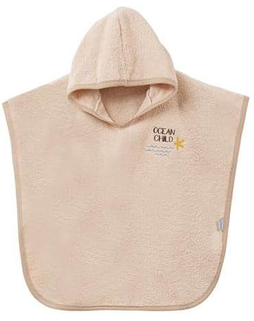 ankitoys Baby badponcho med stjärnmönster – mjuk huvhandduk av 100 % bomull – absorberande, ventilerande och hudvänlig, Beige 2, 2-3 Jahre