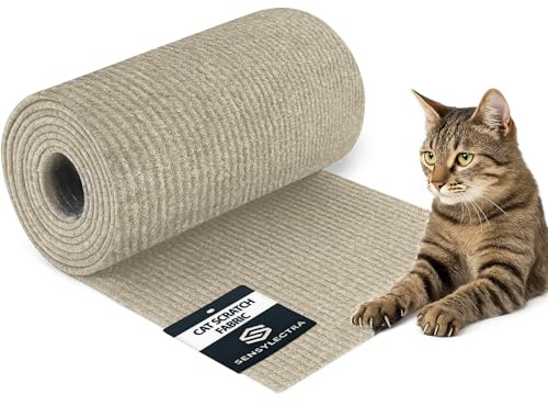 Selbstklebend kratzmatte Katze,Selbstklebende Kratzschutzmatte,Selbstkleber Kratzwand für DIY,Sofa,Wand,Katzenspielzeug (Khaki, 200x40cm)