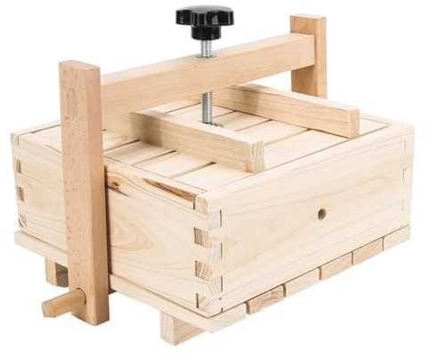 Pressa Per Formaggio - 13,12 X 13,12 X 9,5 Cm, Stampo Manuale Per Formaggio, Utensile Da Cucina Resistente, Feta, Capra, Pressa Per Alimenti In Legno, Paneer Artigianale, Cagliata Di Soia, Noci Vegane