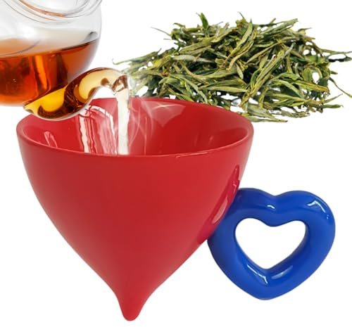 Generico Tazze da Caffè,In Ceramica da 120ml con Manico a Forma di Cuore | Tazzine Divertenti Piccole Da Bevanda,Per Donne Ragazze Compleanno San Casa Ufficio Viaggio