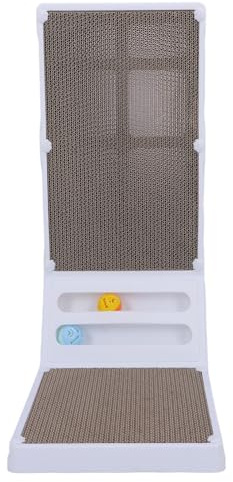 RASTKY Rascador para Gatos en Forma de L con Soporte de Pared, Tablero Rascador Vertical Grande para Afilar Garras y Entretenimiento para Gatos de Interior (White)