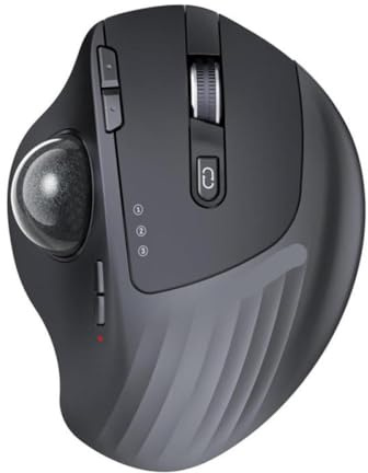 GRwzuPUEG Kabellose Trackball-Maus EM01 NL, kompatibel mit PC und Laptop(Black)