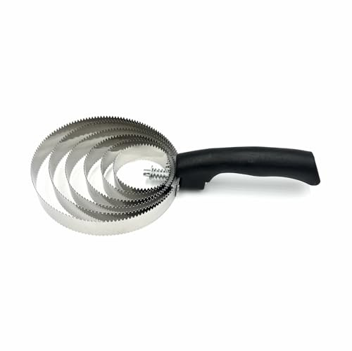JA Horse JA2014 Doppelseitiger Federstriegel Metall, Silber 6-Ringe | Fellstriegel, Spiralstriegel für Pferde, Reinigung von Schmutz, Flexibler Striegel, ideal für den Fellwechsel