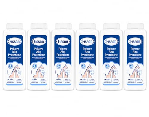 Polvere Alta Protezione – Talco Protettivo per Neonati e Bambini – Con Amido di Mais Naturale e Ossido di Zinco – Aiuta a Lenire e Assorbire l'Umidità – Pelle Delicata - 6 Unita da 200g