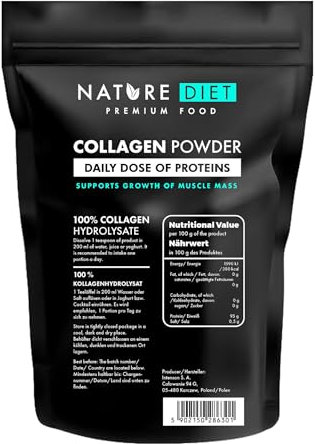 Nature Diet - Collagen Powder (Type I, III) | 600 g | Hydrolysate | Unflavored | Collagen Peptides | Source of Protein