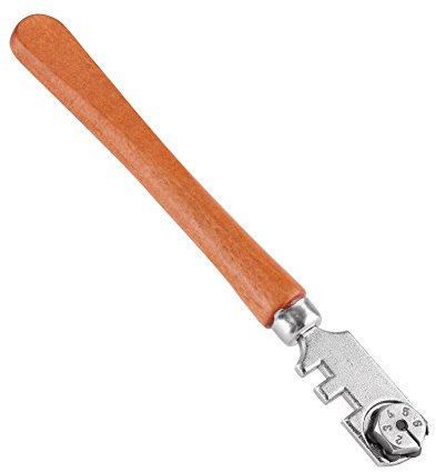 Cortador de cristal con 6 diales, mango de madera, corte intercambiables de carburo, para cortar el vidrio de 4 mm a 10 mm