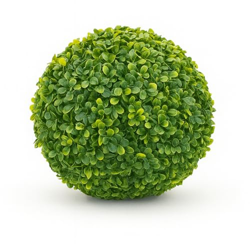 Buxus - Bola de boj sintética para decoración de jardín, color verde (28 cm)