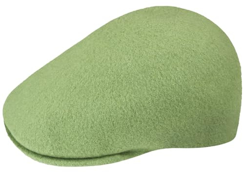 Kangol Seamless Wool Gatsby 507 Flatcap Schiebermütze Schnabelmütze Gatsbymütze Wollcap Schirmmütze Damen/Herren - mit Schirm, Schirm Winter Herbst-Winter - L (58-59 cm) grün