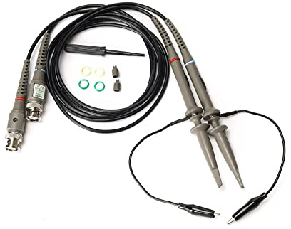 Ruimou 2Pcs P6100 100MHz X1;X10 Oscilloscope Clip Probe Cable 120CM BNC Connector for Oscilloscope Parts Kit with Instructions