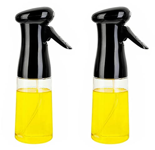 BODYA 2Pcs 210ml Olive Oil Sprayer Cooking BBQ Vinegar Dispenser Mister Pump Kitchen Oil Spray Bottle Black