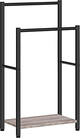 HOOBRO Handtuchhalter, Handtuchständer, Handtuchleiter stehend mit 2 Handtuchstangen, für Badetücher, Kleidung, Decken, Zeitungen, platzsparend, Stabil, Industriestil EBG02LB01