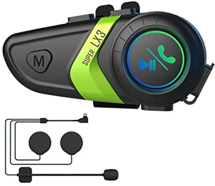 Abby LX3 Helmet Bluetooth Headset 1200MAH Motorcycle BT5.0 Wireless Hands-Free Call Stereo Anti-Jamming Waterproof Headset-B