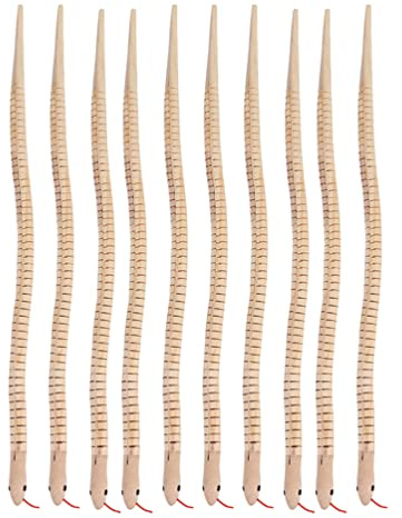 10 Stücke Holzschlangen Spielzeug - Flexible Gelenke, Realistisches Design, Perfekt Für Halloween, Streiche Und Kinderpartys