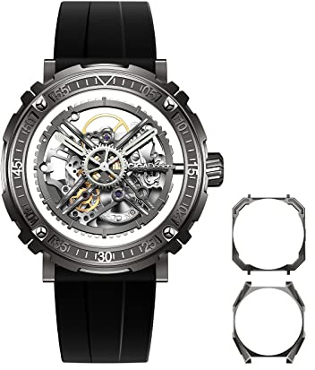 CIGA Design Automatisk/Manuell Mekanisk Klocka Magician Series Rostfritt Stål/Titan Avtagbart Boett Safirkristall Fluorgummiarmband Klockor för Herr och Dam med 3 Former på Boetten