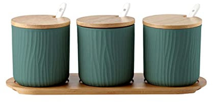 pots à épices, sucrier de style européen avec couvercle, pot à sucre en céramique, bec verseur à sucre de couleur unie, rangement de cuisine-blanc gris-pot de 300 ml (couleur : blanc 2 ensemble, taill