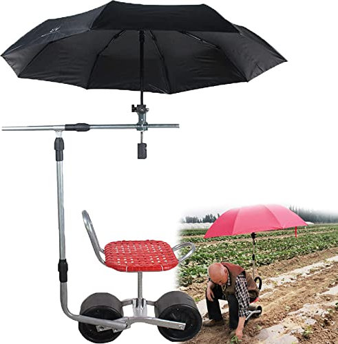Drehbarer Gartensitz mit Schirmständer, 360 Grad Trolley mit Rollen, höhenverstellbar (Schirmständer im Lieferumfang enthalten, Regenschirm nicht im Lieferumfang enthalten)