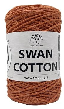 SWAN COTTON (2535 - Brick), yarn for bags, hats, baskets, underplates, clutch composition 70% recycled cotton 30% polyester, 250 g spool 250 m