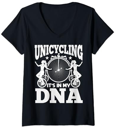 Einrad Fahrrad Lustiges Training Lernen Radfahren T-Shirt mit V-Ausschnitt