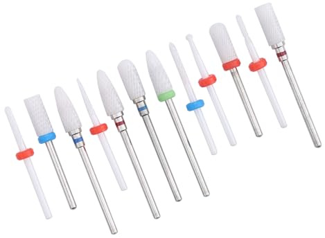 12 Pezzi di Punte per Trapano per Unghie in Ceramica Set Fresa per Unghie Elettrica Lima per Trapano in Ceramica per Unghie Acriliche e Gel Pulito per Cuticole Rimuovere