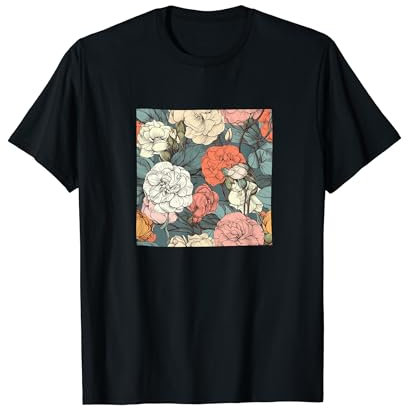 Begonie Floral Blumen Muster Grafik T-Shirt