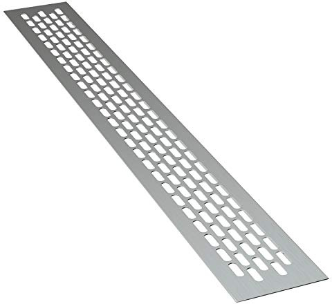 sossai® Grille de ventilation en aluminium - Alucratis (1 pièce) | Rectangulaire - dimensions: 80 x 6 cm | Couleur: alu | grille d'aération