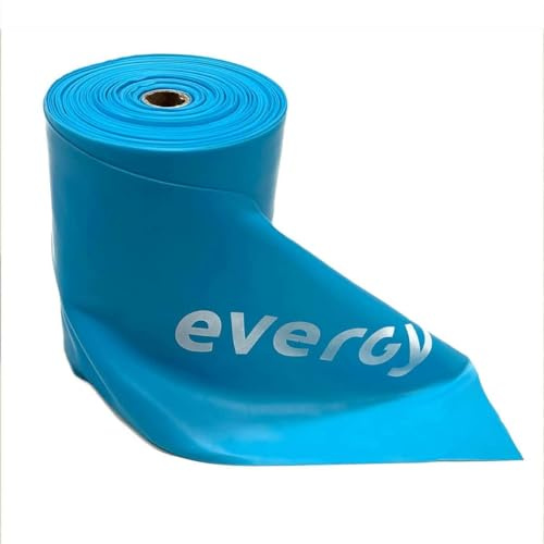 Rollo Banda Elástica 25 M evergy Media (Azul). Cinta elástica Fitness para Gym en casa. Gomas elasticas musculacion - Cintas elasticas musculacion - Bandas elasticas musculacion - Minibands Fitness.