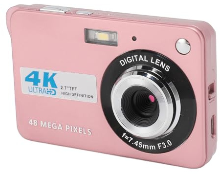 4k Digitalkamera, 48mp 8X Digitalzoom Autofokus Auto Beauty Anti Shake Vlogging Kamera Mit 2,7-Zoll-Bildschirm Und Aufhelllicht Wiederaufladbare Tragbare Kompaktkamera Für